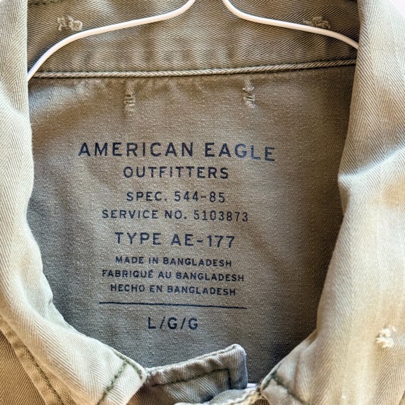 American Eagle Outfitters Men Utility Jacket Olive Green Type AE-177 Size LG - Picture 4 of 10
